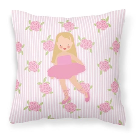 Carolines Treasures Carolines Treasures BB5185PW1414 Ballerina Long Haired Blonde Fabric Decorative Pillow - 14 x 3 x 14 in. BB5185PW1414